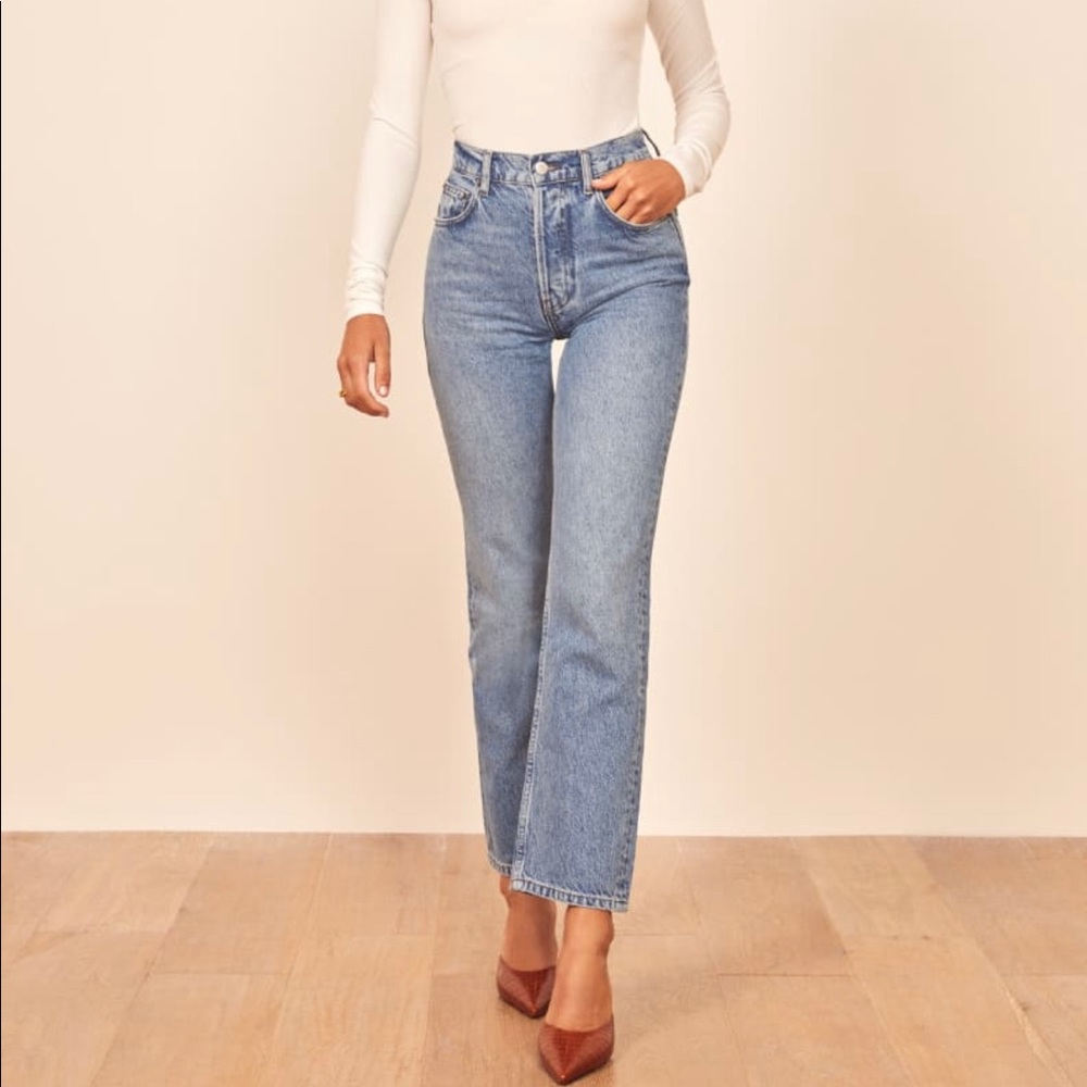 Reformation “Cynthia” High Rise Straight Jeans